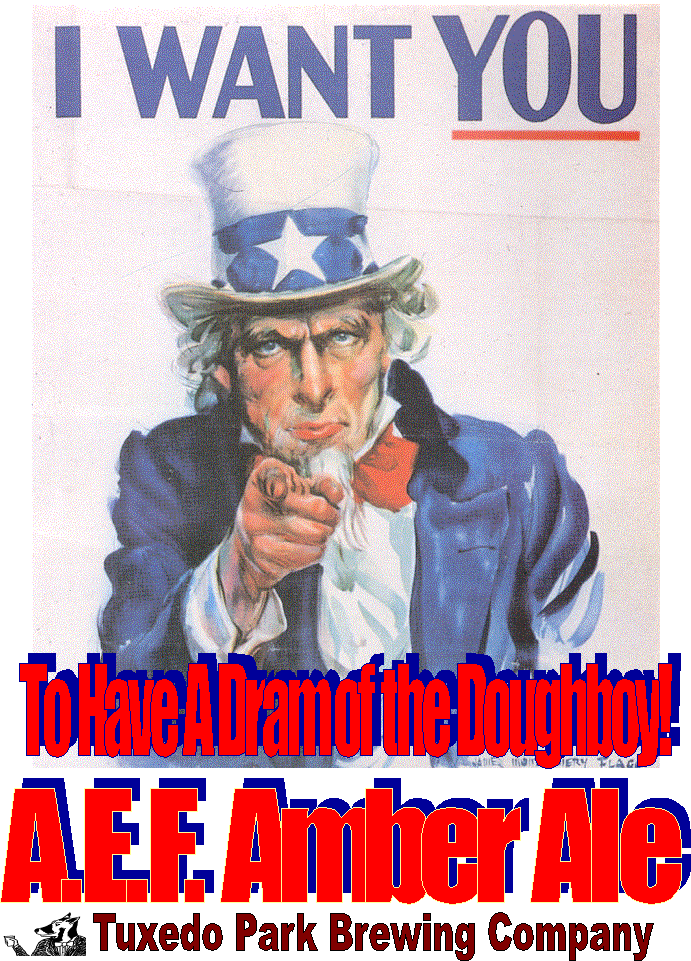 AEF Amber Ale Logo - Uncle Sam pointing at you asking you to have Another Dram of the Doughboy
